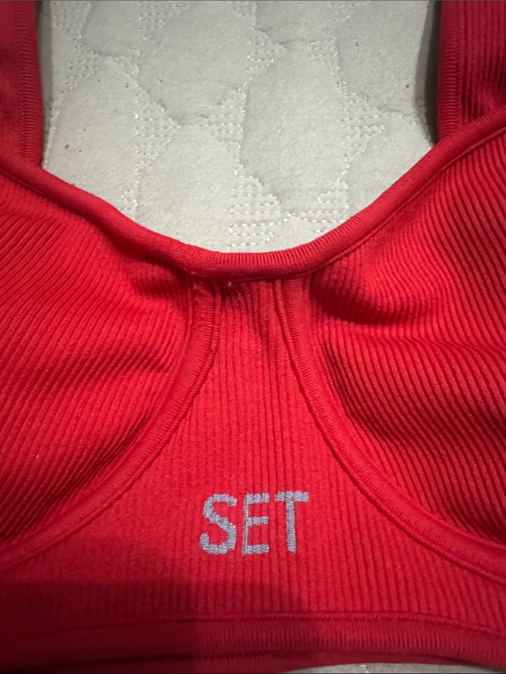 SET Active Ribbed Red Bralette Medium - Picture 2 of 5